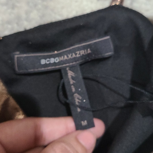 BCBG MAXAZRIA METALLIC COPPER DRESS - Picture 7 of 8